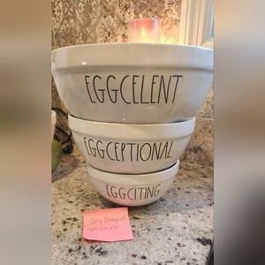 Rae Dunn 3 Piece mixing bowl set